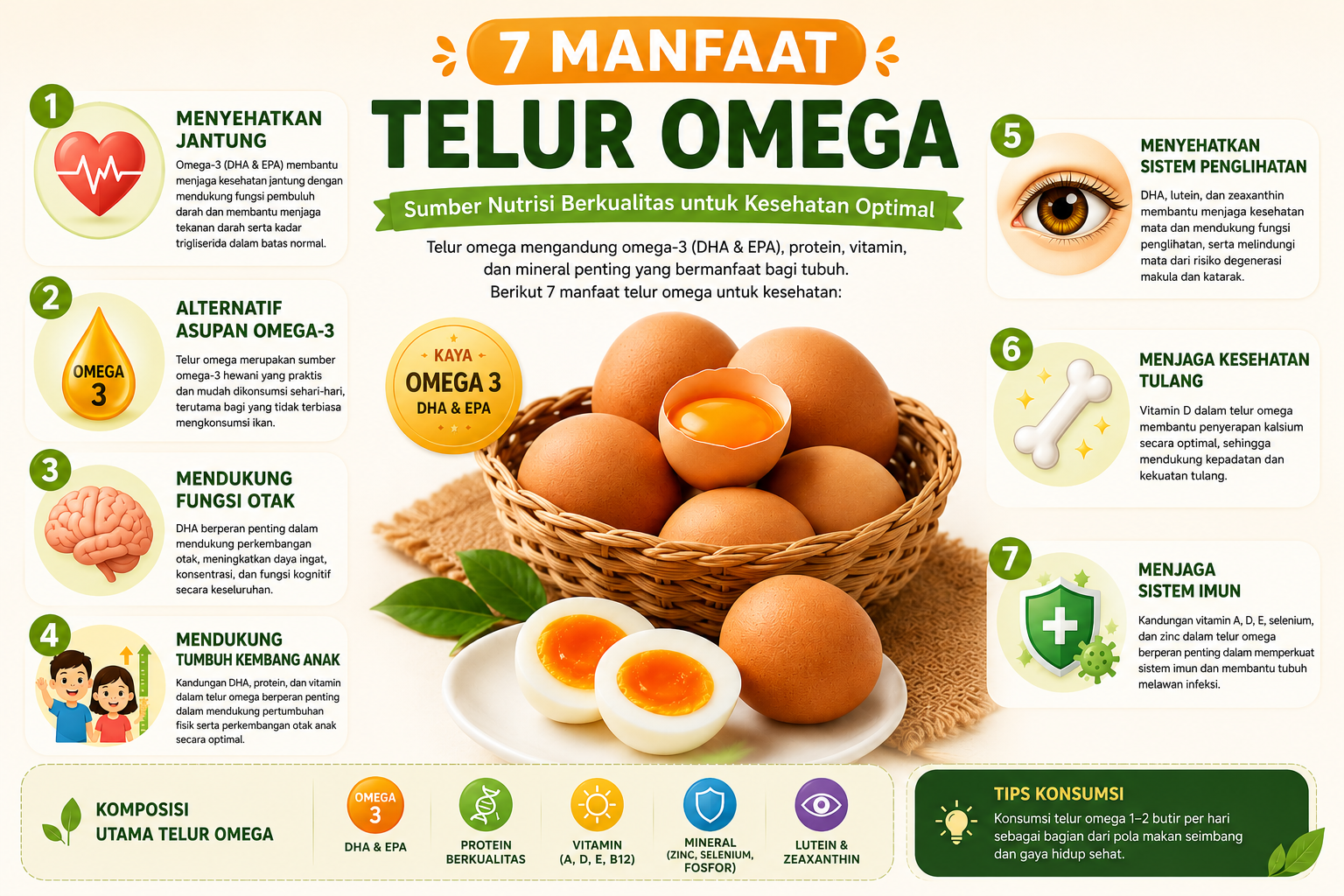 Manfaat telur omega