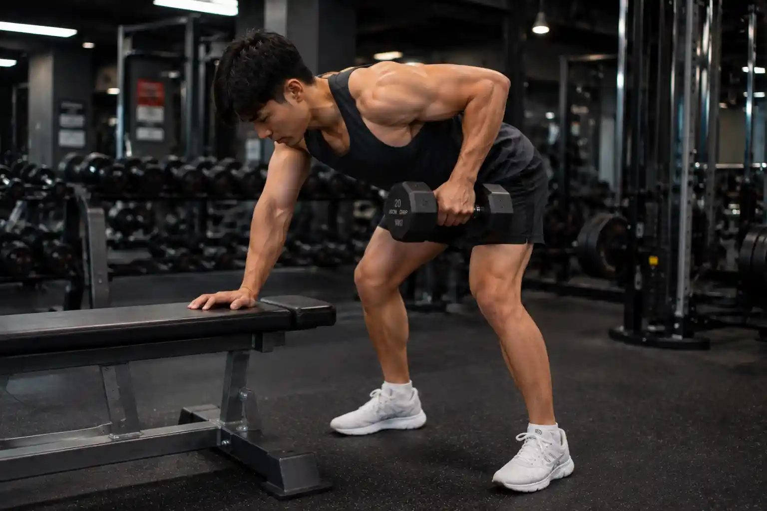 Bent over row dumbbell adalah
